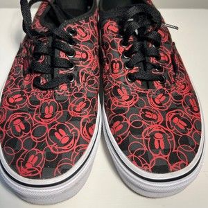 Disney Vans Shoes - Red Black Mickey Mouse Size 7.5 (Men) 9 (Women)